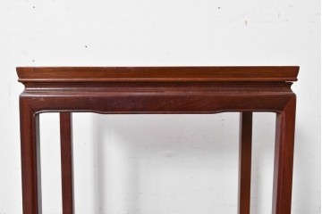 ヴィンテージ家具　民芸家具　花梨(カリン)材　螺鈿象嵌が目を引くサイドテーブル　(R-087148)