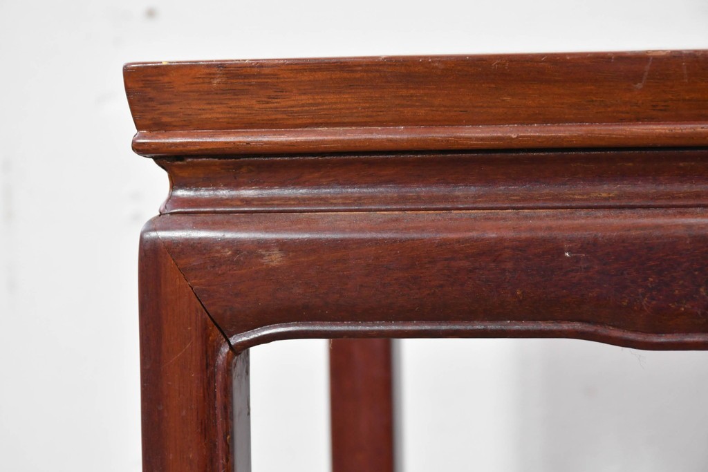 ヴィンテージ家具　民芸家具　花梨(カリン)材　螺鈿象嵌が目を引くサイドテーブル　(R-087148)