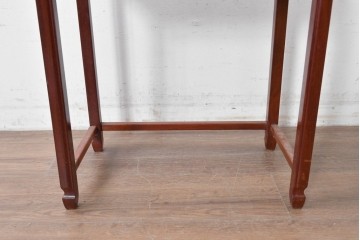 ヴィンテージ家具　民芸家具　花梨(カリン)材　螺鈿象嵌が目を引くサイドテーブル　(R-087148)