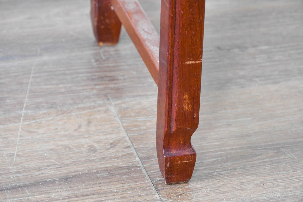 ヴィンテージ家具　民芸家具　花梨(カリン)材　螺鈿象嵌が目を引くサイドテーブル　(R-087148)