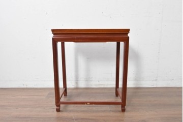 ヴィンテージ家具　民芸家具　花梨(カリン)材　螺鈿象嵌が目を引くサイドテーブル　(R-087148)