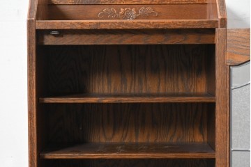 中古　美品　三越家具(現カントリーハウス)　Brugge(ブルージュ)　ステンドグラス入り扉が印象的なサイドキャビネット　(R-087150)