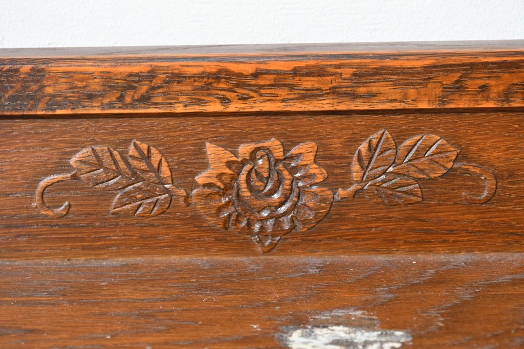 中古　美品　三越家具(現カントリーハウス)　Brugge(ブルージュ)　ステンドグラス入り扉が印象的なサイドキャビネット　(R-087150)