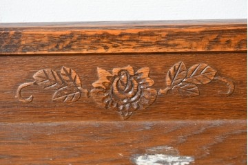 中古　美品　三越家具(現カントリーハウス)　Brugge(ブルージュ)　ステンドグラス入り扉が印象的なサイドキャビネット　(R-087150)