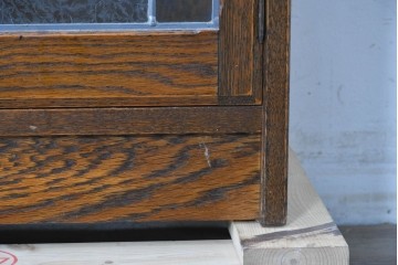 中古　美品　三越家具(現カントリーハウス)　Brugge(ブルージュ)　ステンドグラス入り扉が印象的なサイドキャビネット　(R-087150)