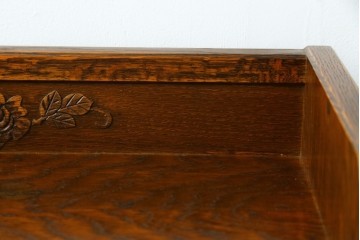 中古　美品　三越家具(現カントリーハウス)　Brugge(ブルージュ)　ステンドグラス入り扉が印象的なサイドキャビネット　(R-087150)