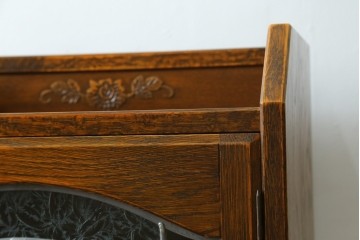 中古　美品　三越家具(現カントリーハウス)　Brugge(ブルージュ)　ステンドグラス入り扉が印象的なサイドキャビネット　(R-087150)