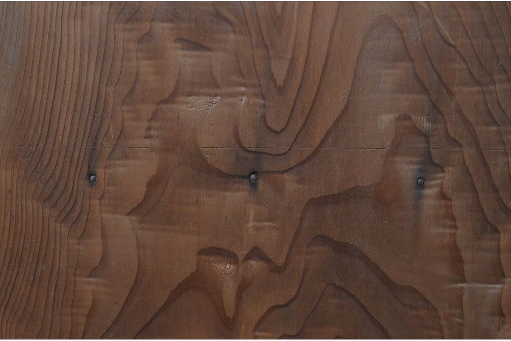 ヴィンテージ建具　昭和中期　マス目格子入りの板戸窓1枚　(R-087185)