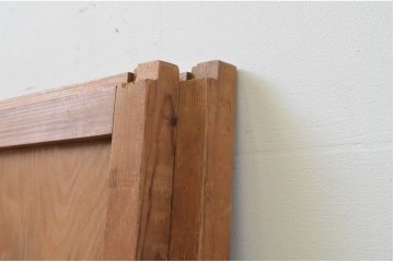 ヴィンテージ建具　昭和中期　マス目格子入りの板戸窓1枚　(R-087185)