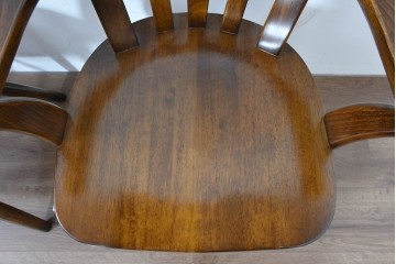 中古　美品　カリモク家具(karimoku)　コロニアルシリーズ　CC1834NK　回転式アームチェア2脚セット　定価(2脚合計)約13万円　(R-087186)