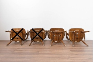 中古　美品　カリモク家具(karimoku)　コロニアルシリーズ　CC1834NK　回転式アームチェア2脚セット　定価(2脚合計)約13万円　(R-087186)