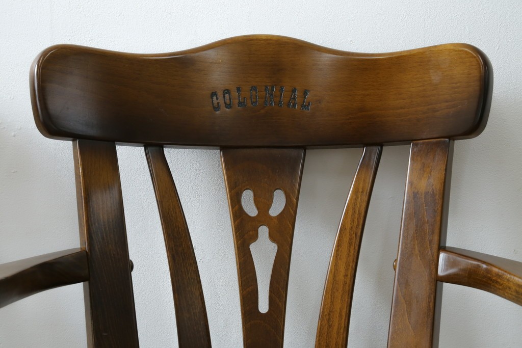 中古　美品　カリモク家具(karimoku)　コロニアルシリーズ　CC1834NK　回転式アームチェア2脚セット　定価(2脚合計)約13万円　(R-087186)