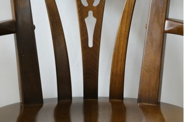 中古　美品　カリモク家具(karimoku)　コロニアルシリーズ　CC1834NK　回転式アームチェア2脚セット　定価(2脚合計)約13万円　(R-087186)