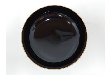 戦前　当時物　木製・輪島塗　蒔絵で描かれた鶴松図が優美なお椀5点セット　共箱付き　(R-087187)