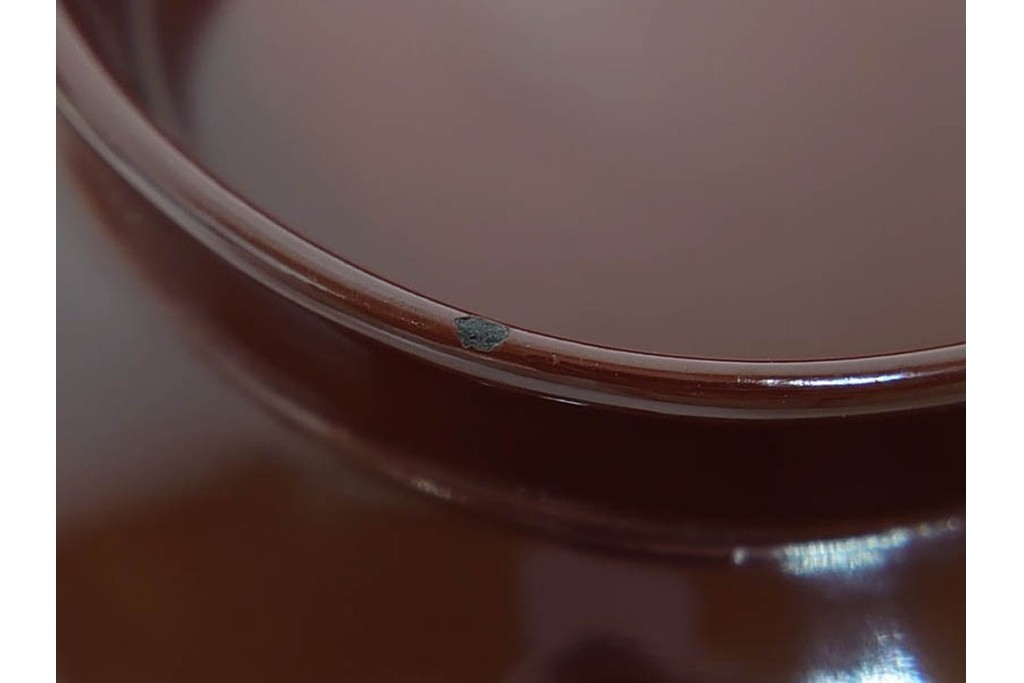 戦前　当時物　木製・輪島塗　蒔絵で描かれた鶴松図が優美なお椀5点セット　共箱付き　(R-087187)