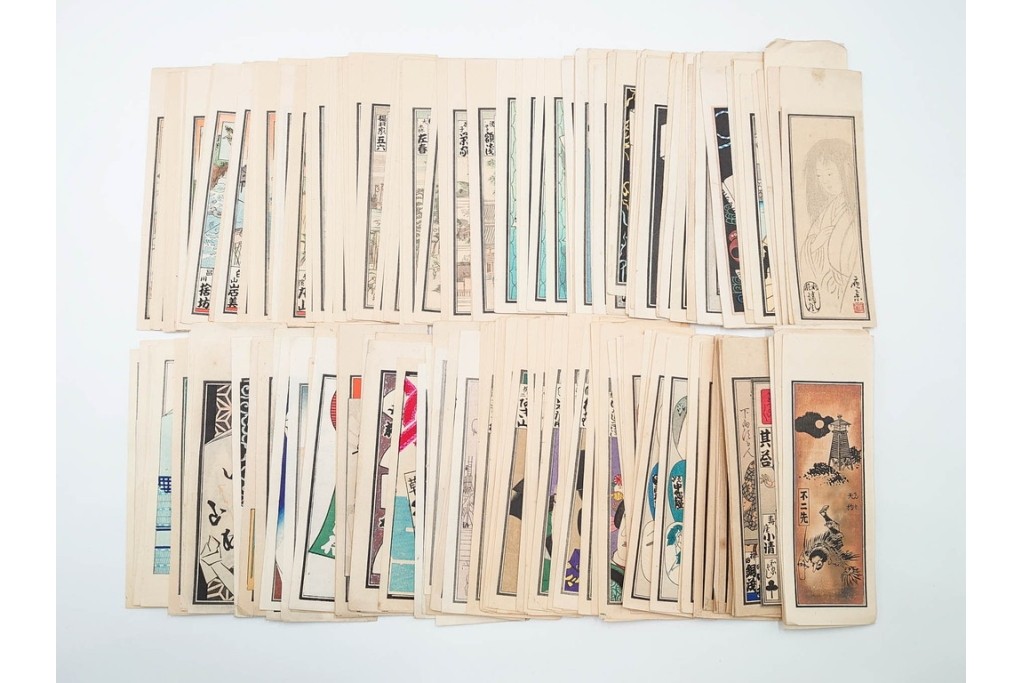 戦前　当時物　木版画　浮世絵の千社札・納札を集めた196枚セット　(R-087189)
