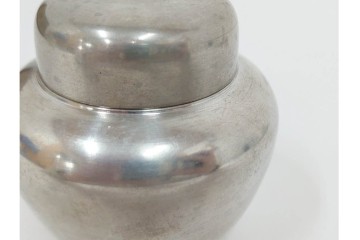 継山　本錫製　急須・茶壺・建水・茶托が揃う茶器セット　共箱付き　(R-087192)