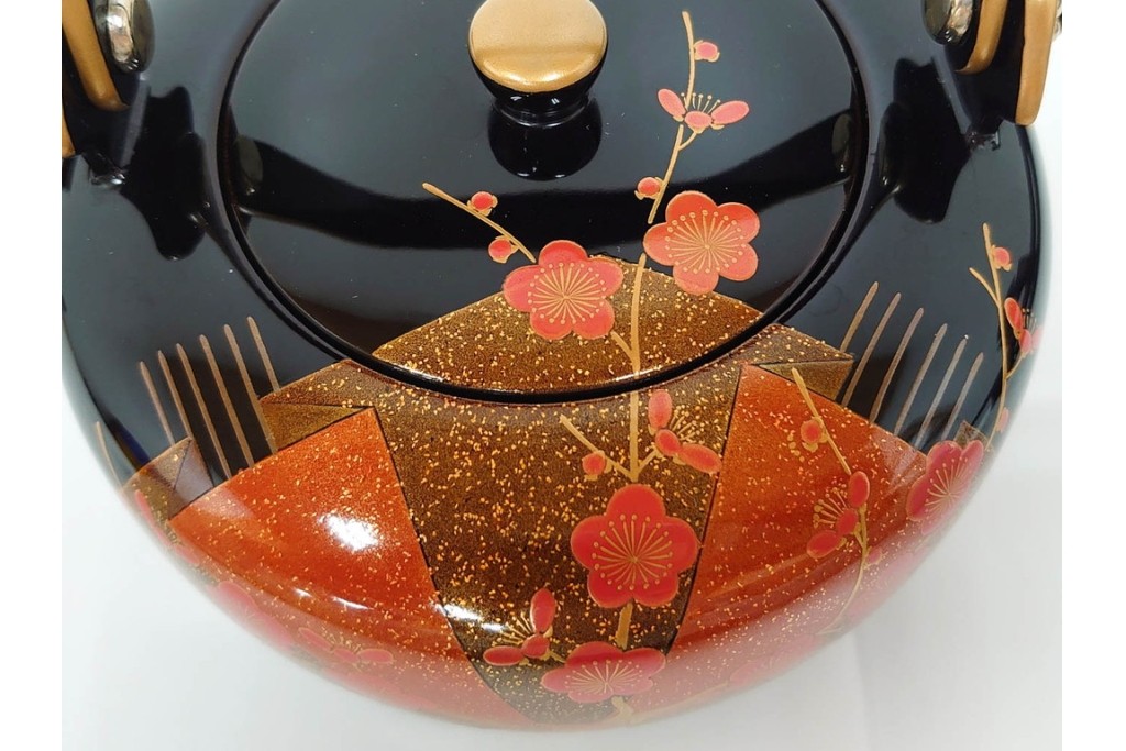 輪島塗　慶塚作　蒔絵　折鶴松竹梅文が上品な屠蘇器七ツ揃　共箱付き　(R-087193)