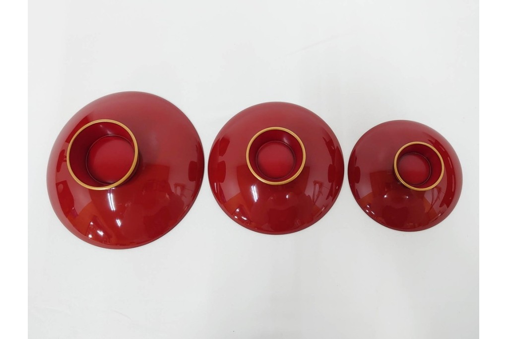 輪島塗　慶塚作　蒔絵　折鶴松竹梅文が上品な屠蘇器七ツ揃　共箱付き　(R-087193)