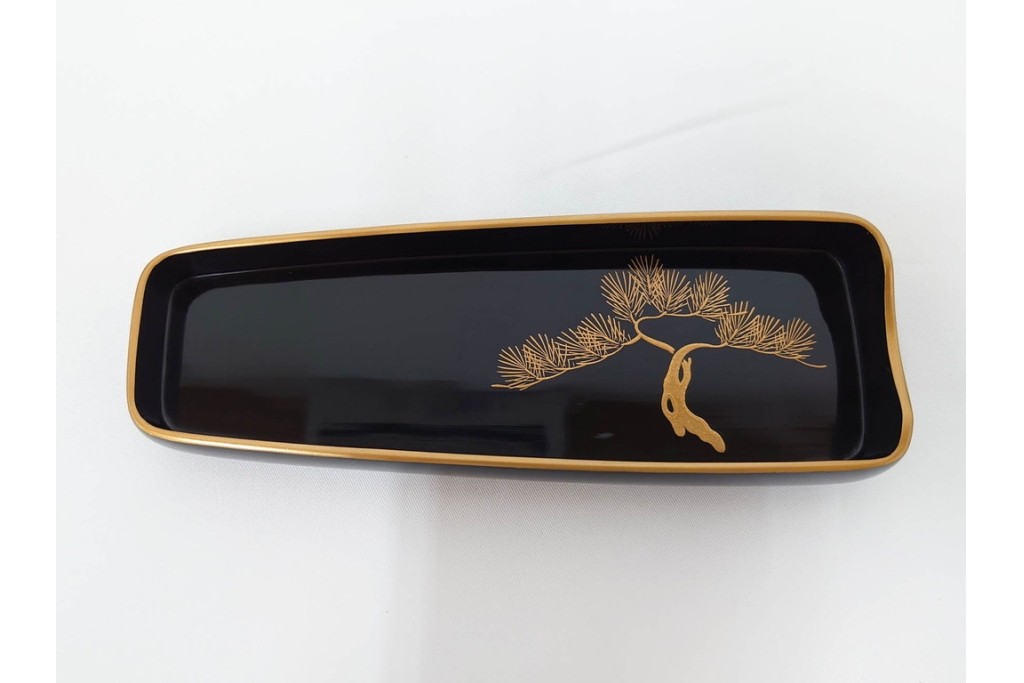 輪島塗　慶塚作　蒔絵　折鶴松竹梅文が上品な屠蘇器七ツ揃　共箱付き　(R-087193)