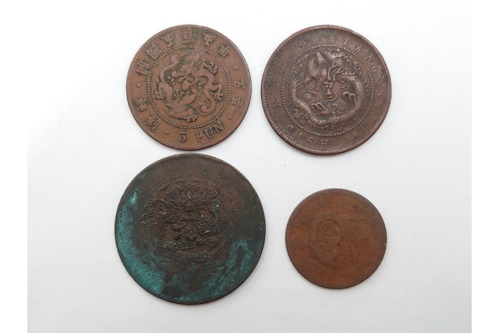 中国・韓国・満州　袁世凱(えんせいがい)の硬貨などを含む古銭74点セット　(R-087199)