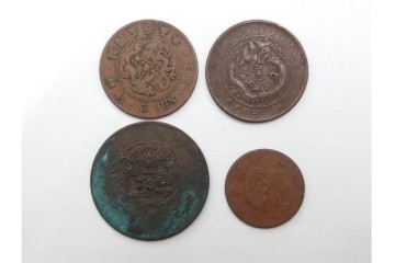 中国・韓国・満州　袁世凱(えんせいがい)の硬貨などを含む古銭74点セット　(R-087199)