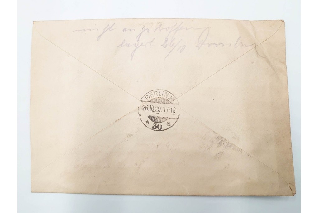 昭和初期　ベルリン・パリ　櫛型印あり　資料・本・領収書・手紙を含む原田謙太郎氏宛のエンタイアセット　(R-087200)