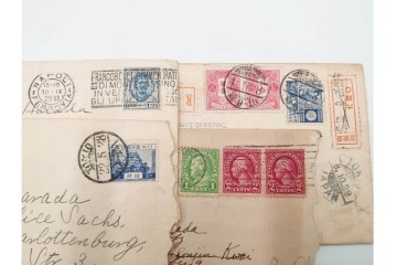 昭和初期　ベルリン・パリ　櫛型印あり　資料・本・領収書・手紙を含む原田謙太郎氏宛のエンタイアセット　(R-087200)