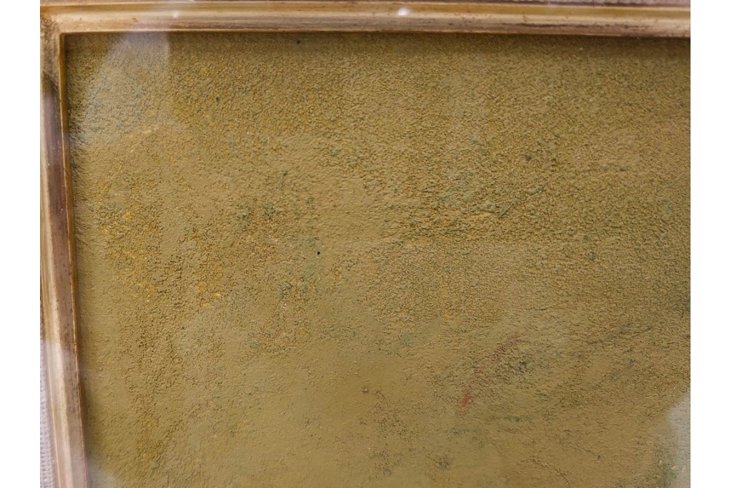 真作　小口卓也作　油彩　F0号　「かき」　鮮やかな朱色が印象的な絵画　(R-087202)