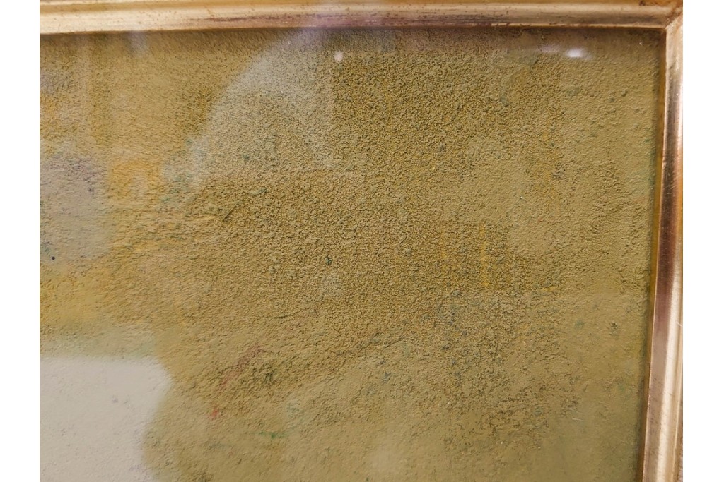 真作　小口卓也作　油彩　F0号　「かき」　鮮やかな朱色が印象的な絵画　(R-087202)