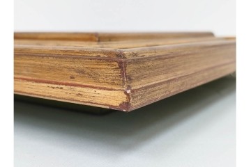 真作　小口卓也作　油彩　F0号　「かき」　鮮やかな朱色が印象的な絵画　(R-087202)