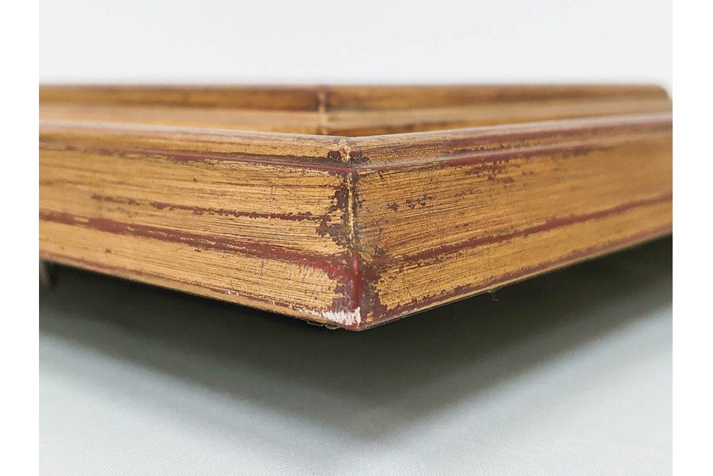 真作　小口卓也作　油彩　F0号　「かき」　鮮やかな朱色が印象的な絵画　(R-087202)