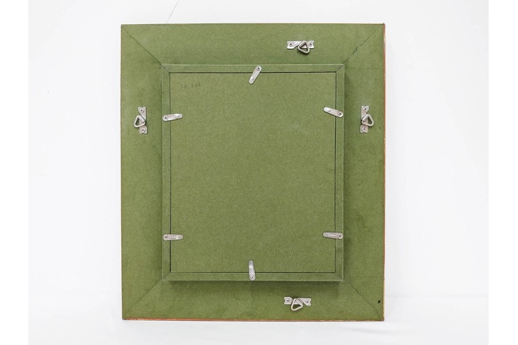 真作　小口卓也作　油彩　F0号　「かき」　鮮やかな朱色が印象的な絵画　(R-087202)