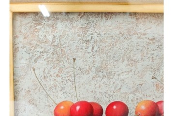 真作　滝沢直次作　油彩　SMサイズ　「さくらんぼ」　みずみずしい質感が印象的な絵画　(R-087203)