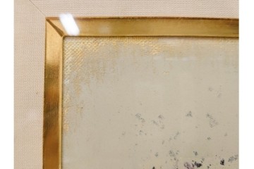 真作　田屋幸男作　油彩　F3号　「人と馬」　疾走する騎馬武者を描いた絵画　(R-087204)