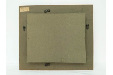 真作　田屋幸男作　油彩　F3号　「人と馬」　疾走する騎馬武者を描いた絵画　(R-087204)