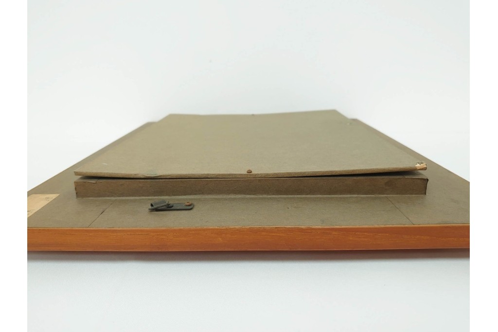 真作　田屋幸男作　油彩　F3号　「人と馬」　疾走する騎馬武者を描いた絵画　(R-087204)