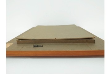 真作　田屋幸男作　油彩　F3号　「人と馬」　疾走する騎馬武者を描いた絵画　(R-087204)