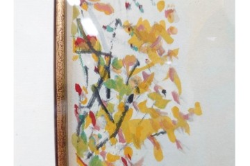 真作　1950年　モーリス・ユトリロ作　三越取り扱い　「モンマルトルのモチーフ(霊感の村)」情感あふれる街並みを描いたポショワール　外箱付き　(R-087208)