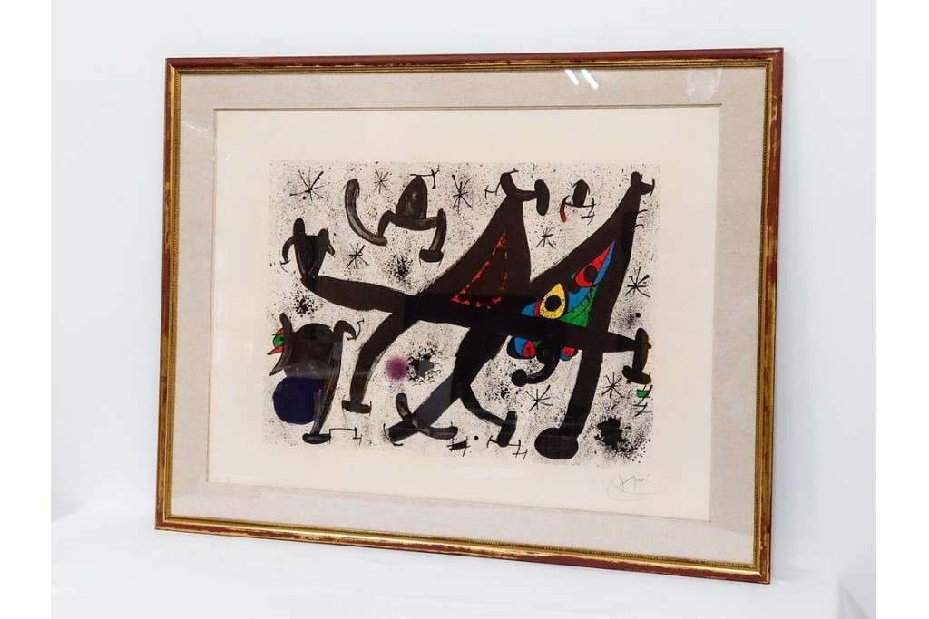 真作　ジョアン・ミロ作　軽快な線と鮮やかな色彩が映えるリトグラフ　(R-087211)