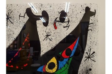 真作　ジョアン・ミロ作　軽快な線と鮮やかな色彩が映えるリトグラフ　(R-087211)