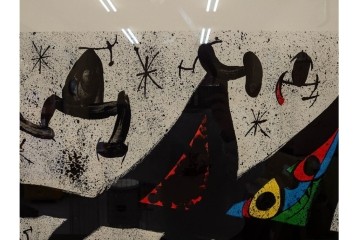 真作　ジョアン・ミロ作　軽快な線と鮮やかな色彩が映えるリトグラフ　(R-087211)