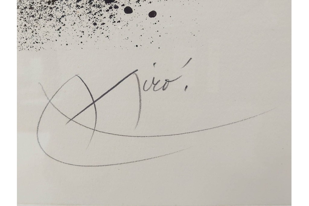 真作　ジョアン・ミロ作　軽快な線と鮮やかな色彩が映えるリトグラフ　(R-087211)