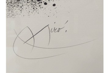 真作　ジョアン・ミロ作　軽快な線と鮮やかな色彩が映えるリトグラフ　(R-087211)