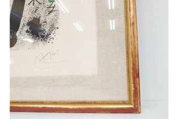 真作　ジョアン・ミロ作　軽快な線と鮮やかな色彩が映えるリトグラフ　(R-087211)