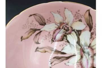 イギリス製　PARAGON(パラゴン)　ピンク　オーキッド(蘭)柄が上品なカップ&ソーサー　(R-087213)