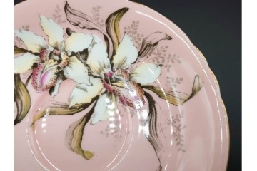 イギリス製　PARAGON(パラゴン)　ピンク　オーキッド(蘭)柄が上品なカップ&ソーサー　(R-087213)