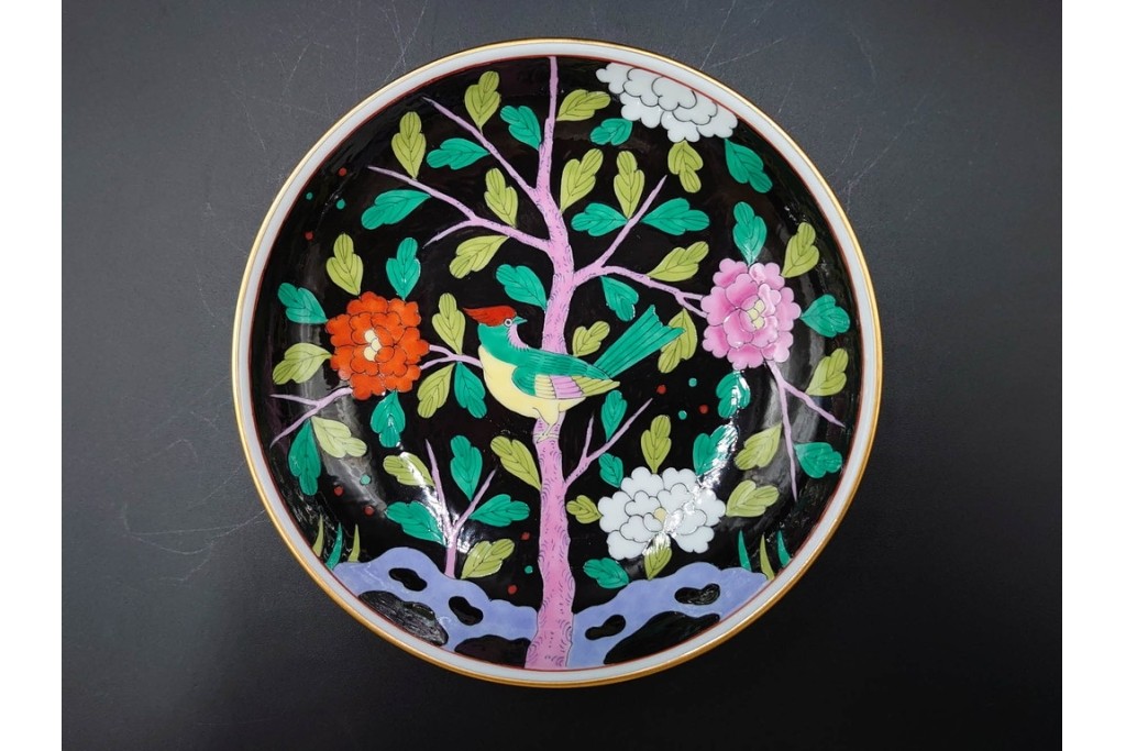 ハンガリー　ヘレンド(HEREND)　マカオシリーズ　シノワズリ　マンダリンの意匠が印象的なカップ&ソーサー　(R-087214)