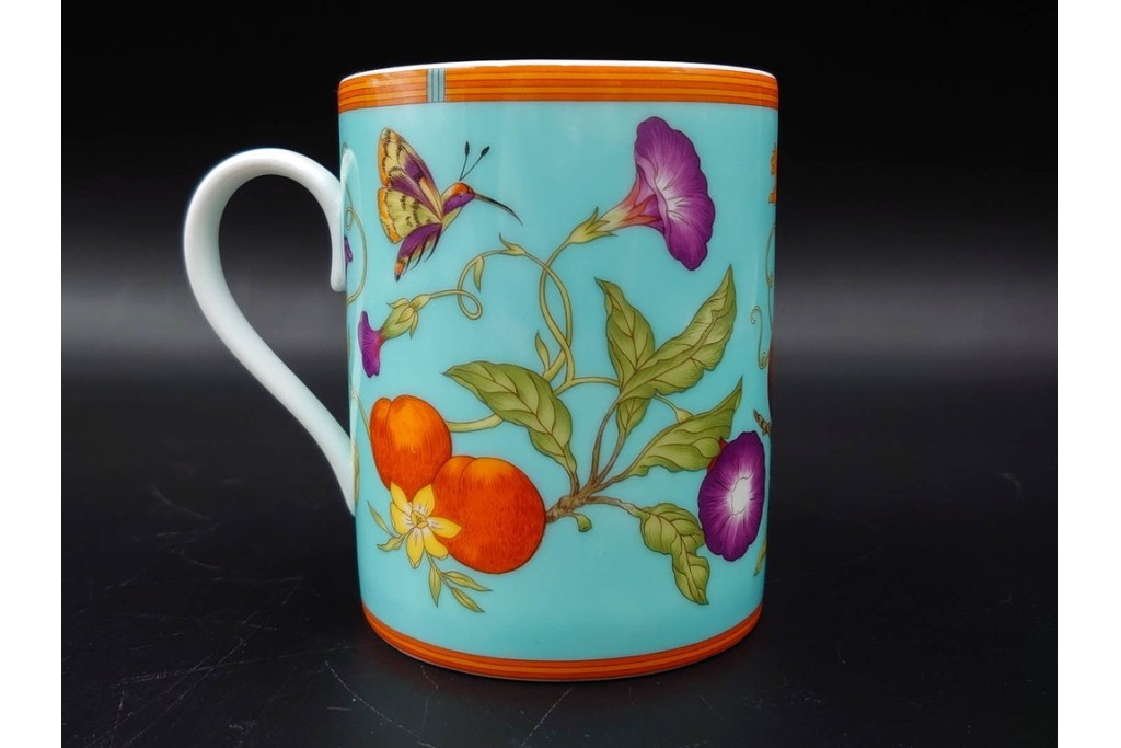 フランス　HERMES(エルメス)　シエスタアイランドシリーズ　彩り豊かな意匠が美しいマグカップ&プレート　(R-087215)