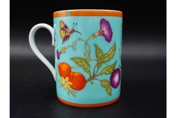 フランス　HERMES(エルメス)　シエスタアイランドシリーズ　彩り豊かな意匠が美しいマグカップ&プレート　(R-087215)